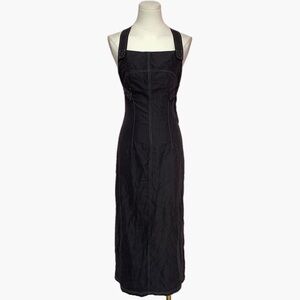 VTG 90’s Black Contrast Stitch Maxi Dress S